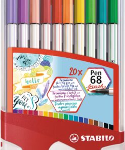 STABILO PEN68 BRUSH COLORPARAD MARQUEUR PINCEAU AQUARELLABLE 20 FEUTRES DE COLORIAGE