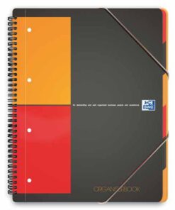 OXFORD ORGANISERBOOK A4 Q5 SPIRALE PERFORE ELASTIQUES