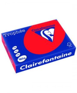 TROPHEE A4 160G ROUGE CORAIL PAPIER CLAIRFONTAINE RAME DE 250 FEUILLES