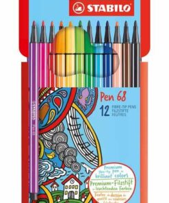 STABILO PEN 68 FEUTRES PAR 12 FEUTRES DE COLORIAGE POCHETTE PLASTIQUE