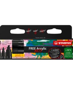 STABILO FREE SET 3 MARQUEURS NOIRS