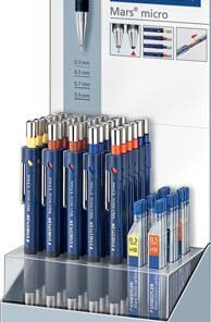 DISPLAY 30 PORTE-MINES + MINES GRATIS - STAEDTLER - TECHNIQUE CANON RETRACTABLE 775CA30P