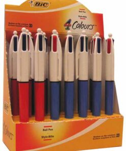 BIC 4 COULEURS DISPLAY DE 20 STYLO BILLE 15 MOYENS 5 FINS