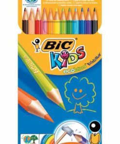 BIC EVOLUTION 12 CRAYONS DE COULEUR ECOLUTION PAS DE BOIS RESISTANT
