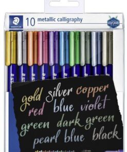 SET 10 MARQUEURS CALLIGRAPHIE METALLIQUES