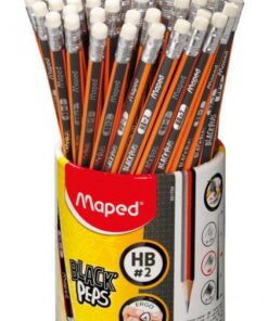 CRAYON HB + GOMME MAPED 72P POT DE 72 CRAYONS TRIANGULAIRE BLACK'PEPS - EMBOUT GOMME