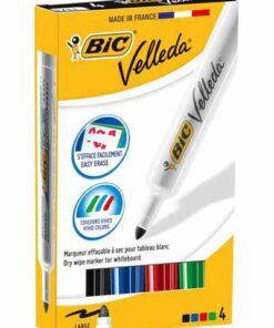 BIC VELLEDA 1711 PAR 4 ASS MARQUEURS TABLEAUX BLANCS 1714