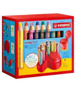 STABILO WOODY SET 15 + TAILLE- CRAYONS CONTENER
