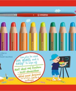 STABILO WOODY 18 CRAYONS 3 EN 1 + TAILLE CRAYONS + PINCEAU