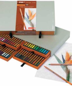 BRUYNZEEL 48 DESIGN COLOR CRAYONS DE COULEURS QUALITE SUPERIEURE ECRIN BOIS