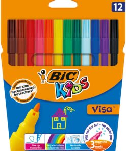 BIC VISA 12 FEUTRES COLORIAGE BIC KIDS VISA ULTRALAVABLE