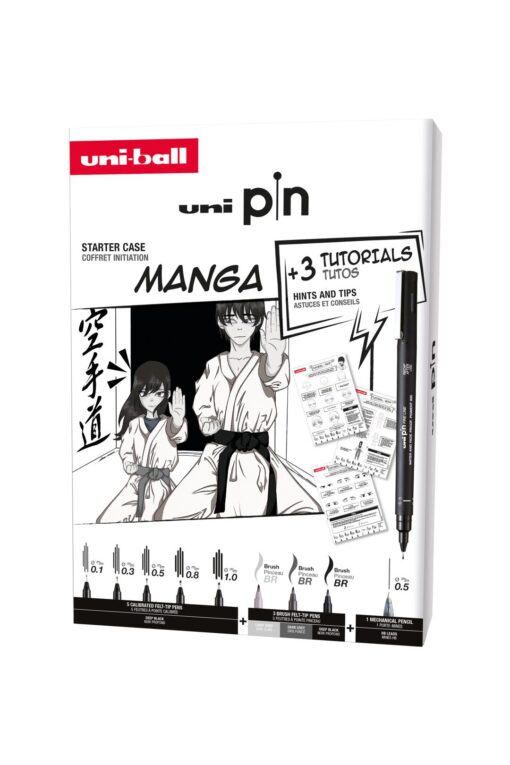SET UNI PIN MANGA 5 FEUTRES + 3 BRUSH + 1 PM + 3 TUTOS