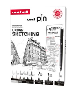 SET UNI PIN URBAN SKETCHING 6 FEUTRES + 1 BRUSH + 1 CHISEL + 1 PM