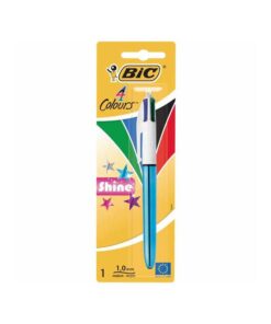 BIC 4 COULEURS SHINE BLISTER CORPS BRILLANT ASS COULEURS