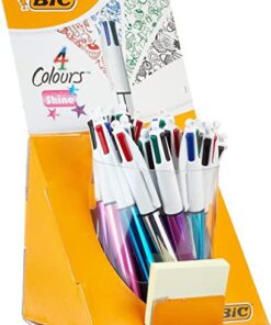 BIC 20X  4 COULEURS SHINE ASS STYLO BILLE MEDIUM CORPS BRILLANT COUL ASSORTIES