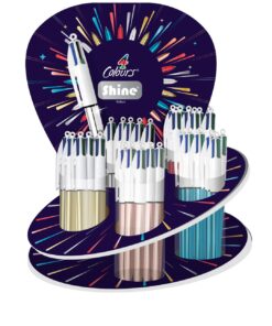 BIC 60X 4 COULEURS SHINE ASS 3 COUL-STYLO BILLE 4 COULEURS