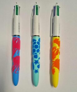 BIC 4 COULEURS VELOUR 2024 BLEU CLAIR- JAUNE - BLEU
