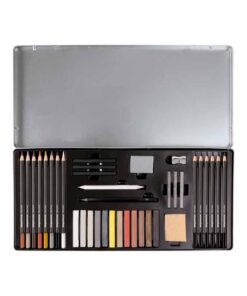 EBERHARD FABER SET ARTISTE 37P CRAYONS-FUSAINS-GOMME MIE PAIN ESTOMPE+CRAIES+TAILLE+PAPIER