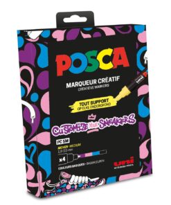 SET 4 FEUTRES POSCA PC5M PF PO POP MARQUEURS POSCA