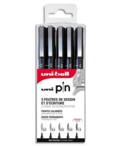 UNI-BALL 5 FEUTRES PIN 0.2 - 0.4 - 0.6 - 0.8 - 10