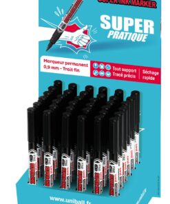DISPLAY 36 MARQUEURS SUPERINK MARQUEUR PERMANENT NOIR TISSU TOUS SUPPORTS  WATERPROOF