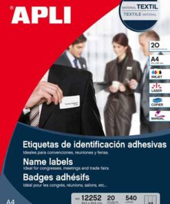 ETIQUETTE BADGE ADHESIF 27/PAG 63,5 X 29,6 MM 20 FEUILLES - 540 BADGES - COINS RONDS