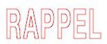 CACHET COLOP RAPPEL TAILLE EMPREINTE 14X38MM