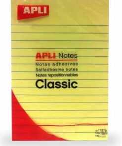 APLI NOTES 100FL 15X10CM JAUNE LIGNE