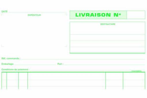 BON DE LIVRAISON 21X29 3NCR 52611   3X50  EXACOMPTA