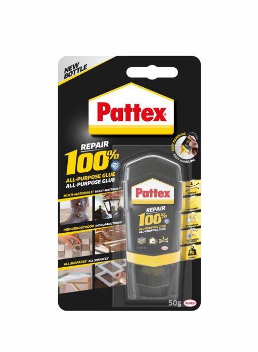 PATTEX 100% 50GR - COLLE SANS SOLVENTS TOUS USAGES TOUTES CONDITIONS 2359404