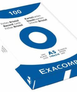 FICHE BRISTOL EXACOMPTA A5 UNI BLANCHE 135X210 100F