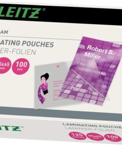 LEITZ 100 ETUIS 65X95 125 MICR 125 MICRONS ETUIS A PLASTIFIER