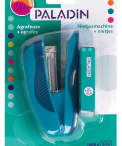 AGRAFEUSE PALADIN 24/6 + 1000 AGRAFES BLISTER - couleurs bleu ou rose.