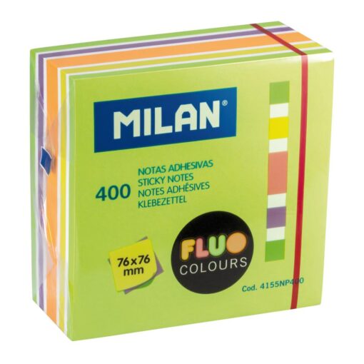 MILAN NOTES 400x 76X76MM FLUO COLORS STYLE POST-IT