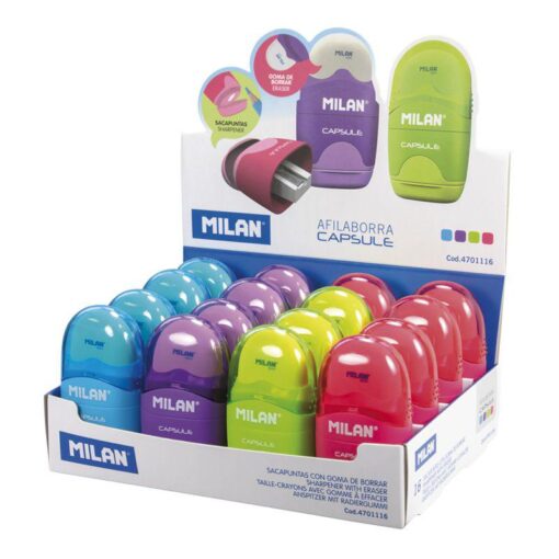 GOMME CAPSULE MILAN 4 COULEURS - RECHARGEABLE AVEC 1/2 GOMME OV12