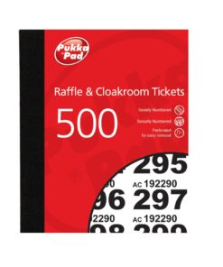 TICKET VESTIAIRE 1-500 PUKKA CARNET PUKKAPAD CARNET TOMBOLA
