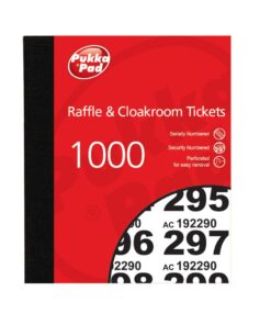TICKET VESTIAIRE 1-1000 PUKKA CARNET PUKKAPAD CARNET TOMBOLA