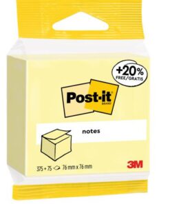 POST-IT 450F 76X76 JAUNE 375+75F GRATUITES