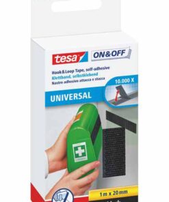 TESA VELCRO 20X1M NOIR BLISTER 10 000X ON/OFF