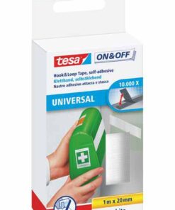 TESA BANDE VELCRO BLANC 20X1M 10 000X ON/OFF
