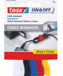 TESA ORGANISATEUR CABLES VELCRO ON/OFF 1000X CABLE MANAGER ASS COULEURS