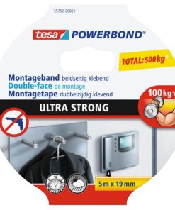 TESA ADHESIF DOUBLE FACE 19X5M ULTRA STRONG 500KG/M²