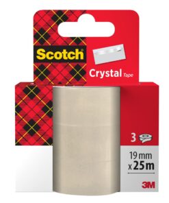 SCOTCH CRYSTAL 3X 19MM X 25M 3 ROULEAUX TRANSPARENTS