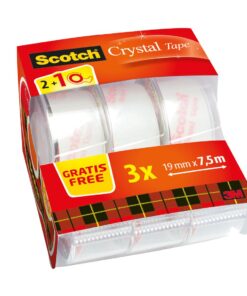 SCOTCH CRYSTAL CADDY PACK 2+1 DEROULEUR 19MM X 7.5M ADHESIF