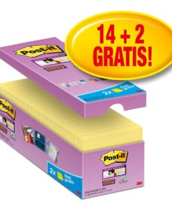 POST-IT JAUNE 14+2GRAT 76X76MM SUPER STICKY