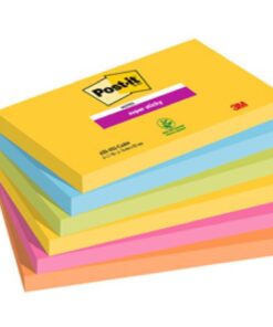 POST-IT 6X 76X127MM CARNIVAL 90 FEUILLES - SUPER STICKY