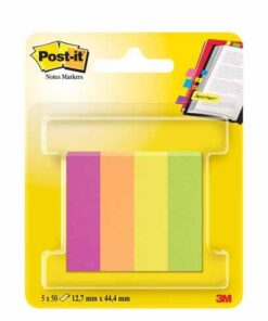 POST-IT INDEX 4X50F 20X38MM ULTRA FUSCHSIA, ORANGE NEON VERT NEON ET JAUNE 3M PAPIER