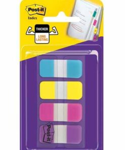 POST-IT INDEX 40 INDEX 15.8X38 TURQUOISE JAUNE ROSE ET MAUVE 10 INDEX / COULEUR