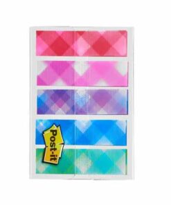 POST-IT INDEX 100X 11.9X43.2 MOTIFS PLAID 5 COULEURS 20 INDEX / COULEUR