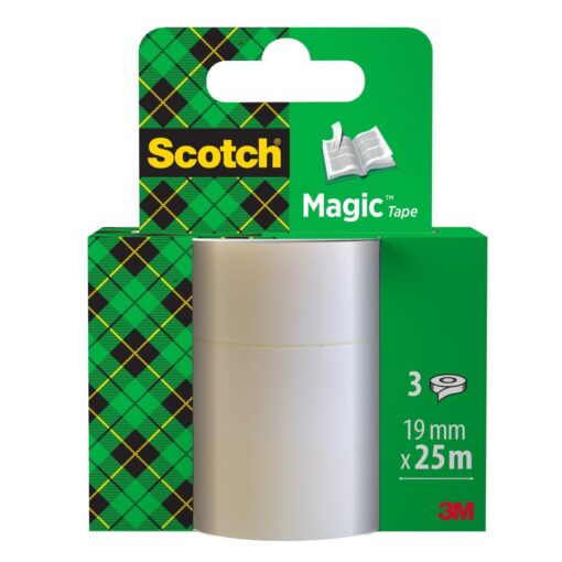 SCOTCH MAGIC 3X 19MM X 25M ROULEAUX INVISIBLES RECHARGES